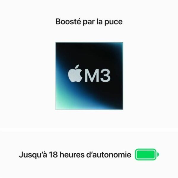 Laptop Apple M3 16 GB RAM 512 GB SSD AZERTY - obrazek 3