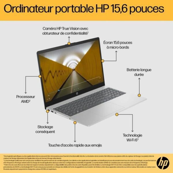 Laptop HP FC0071NF 15,6" ryzen 5-7520u 16 GB RAM 512 GB SSD Azerty Francuski - obrazek 6