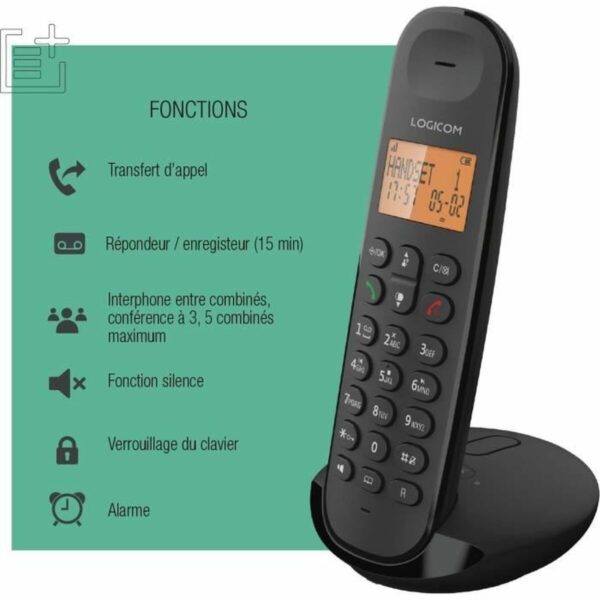Telefon Stacjonarny Logicom DECT ILOA 155T SOLO Czarny - obrazek 6
