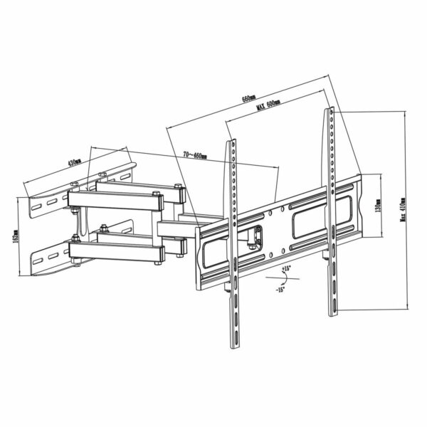 Uchwyt na TV MacLean MC-762 70" 37" 30 Kg - obrazek 4