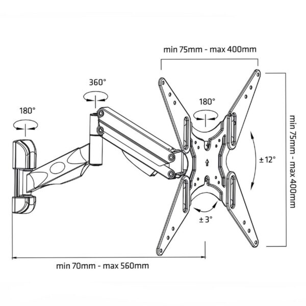 Uchwyt na TV MacLean MC-784 55" 23" 21 kg - obrazek 2