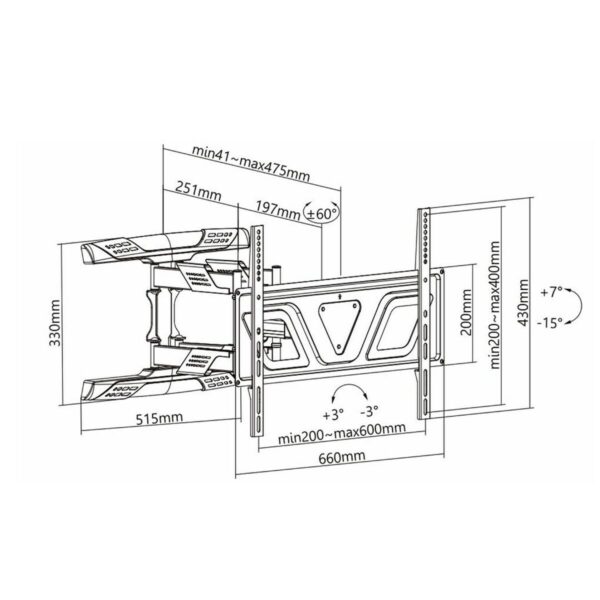 Uchwyt na TV MacLean MC-832 37" 80" 45 kg - obrazek 2