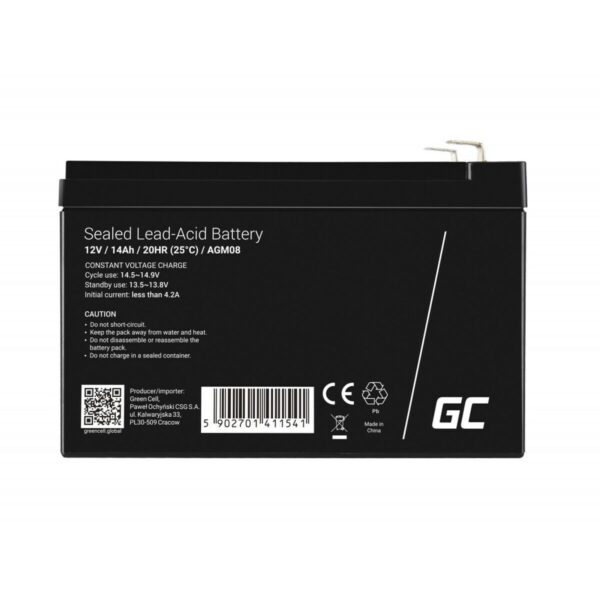 Bateria do Zasilacz awaryjny UPS Green Cell AGM08 1400 mAh 12 V - obrazek 2