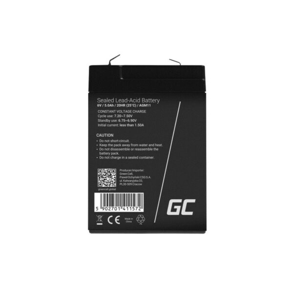 Bateria do Zasilacz awaryjny UPS Green Cell AGM11 5 Ah 6 V - obrazek 2