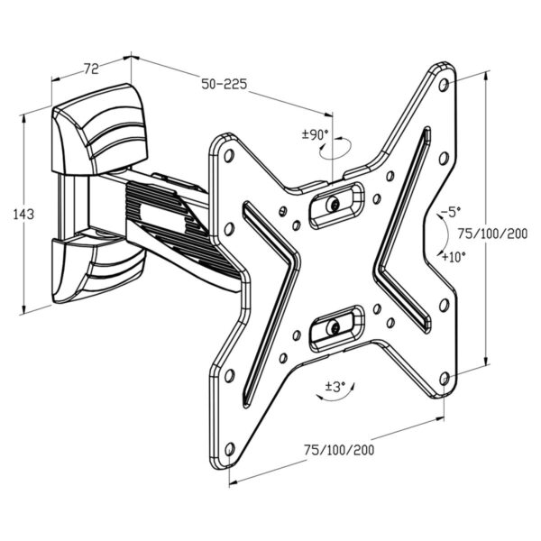 Uchwyt na TV TM Electron 26"-40" 25 kg - obrazek 3