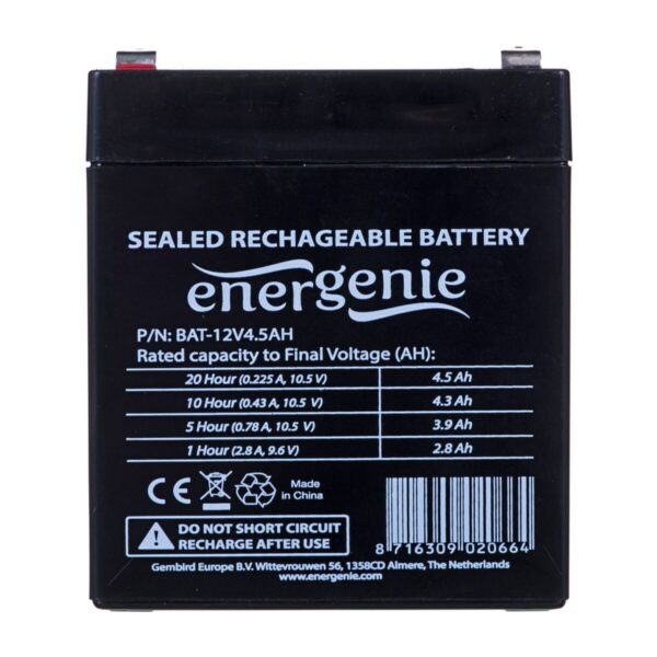 Bateria do Zasilacz awaryjny UPS GEMBIRD BAT-12V4.5AH 4500 mAh 12 V - obrazek 3