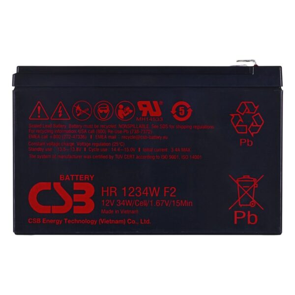 Bateria do Zasilacz awaryjny UPS HITACHI CSB HR1234WF2 9 Ah 12 V - obrazek 2