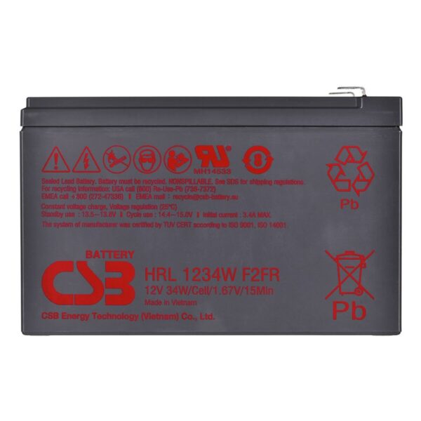 Bateria do Zasilacz awaryjny UPS HITACHI CSB HRL1234WF2 9 Ah 12 V - obrazek 2