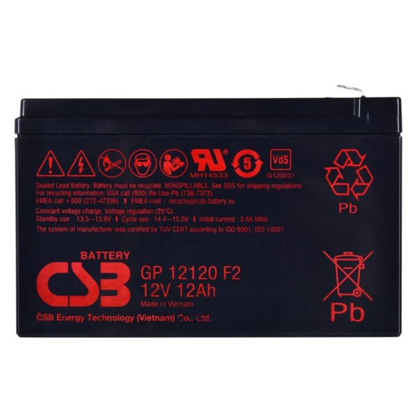 Bateria do Zasilacz awaryjny UPS HITACHI CSB GP12120F2 12000 mAh 12 V - obrazek 2