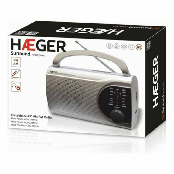 Radio AM/FM Haeger PR-BIB.004B Szary - obrazek 3