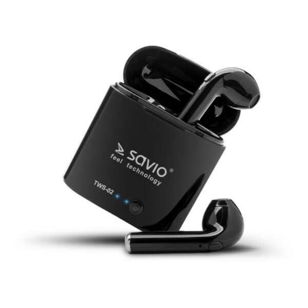 Słuchawki douszne Bluetooth Savio TWS-02 Czarny Grafit - obrazek 3