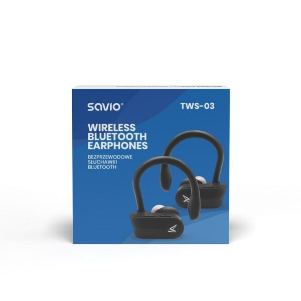 Słuchawki douszne Bluetooth Savio TWS-03 Czarny Grafit - obrazek 4