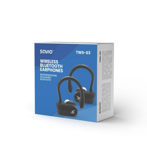 Słuchawki douszne Bluetooth Savio TWS-03 Czarny Grafit - obrazek 3