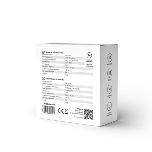 Słuchawki douszne Bluetooth Savio TWS-03 Czarny Grafit - obrazek 2
