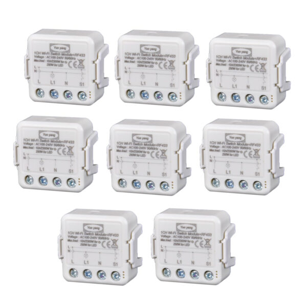 Włącznik Wi-Fi Yueyang W-SEC01 10A/2300W, sterowanie aplikacją, 8 szt.