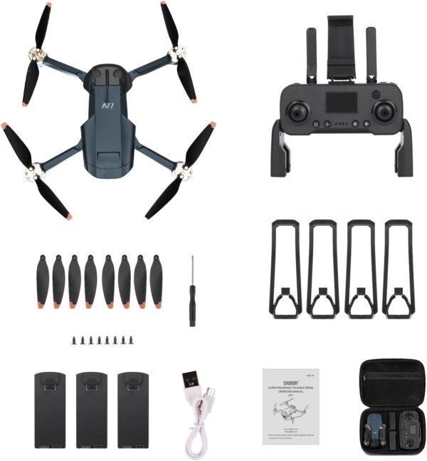Dron CHUBORY A77 WiFi FPV, 84 minuty, z kamerą 2K HD, 3 baterie - obrazek 6