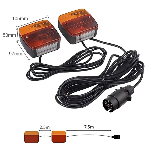Komplet świateł tylnych CarBeam T12V 7 PIN kabel 7+2m 5 trybów pracy - obrazek 6