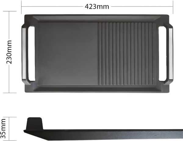 COVERCOOK Patelnia Grillowa Żeliwna 2 Uchwytami Prostokątna - obrazek 3