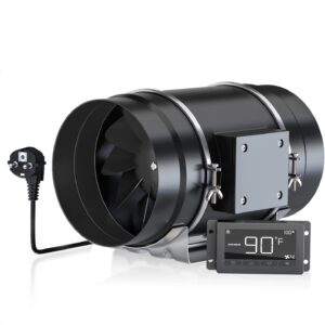 Wentylator kanałowy 200mm 939m³/h Aruobru z kontrolą temp. i wilgotności B