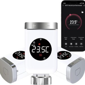 UŻYWANY Zestaw 3 termostatów WiFi SALCAR TRV801W Alexa/Google Tuya bez bramki