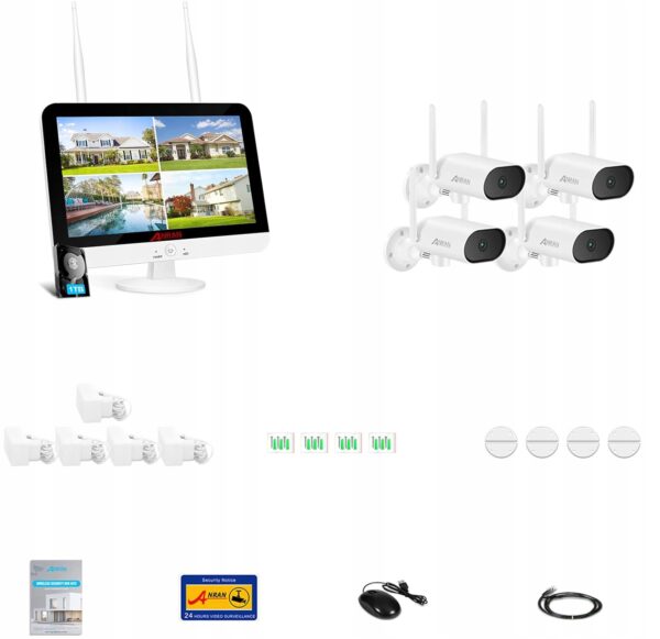 Zestaw kamer monitoringu ANRAN K04W6732, detektor ruchu, dysk 1 TB, Używany - obrazek 8