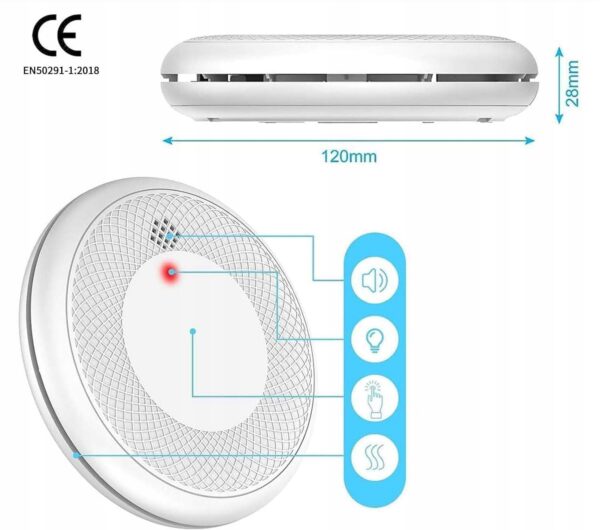 Detektor dymu Safeliveo CS12W, Wi-Fi, Tuya/Smart Life, 5 szt. - obrazek 2