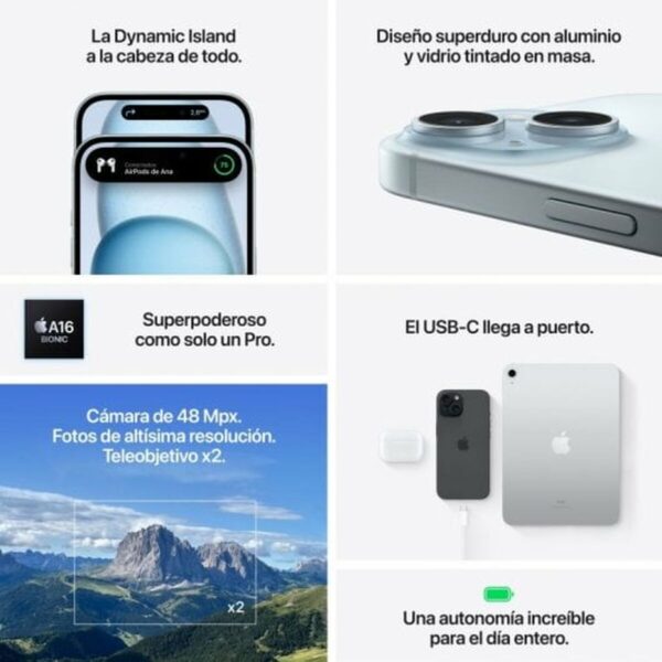 Smartfony Apple iPhone 15 6,1" 128 GB Kolor Zielony - obrazek 7