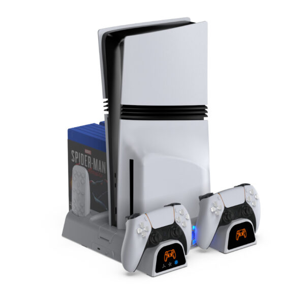 YAXO Podstawka chłodząca i ładująca ARCTIC BREEZE NE do PS5/PS5 Slim/PS5 Pro Alpine White - obrazek 2