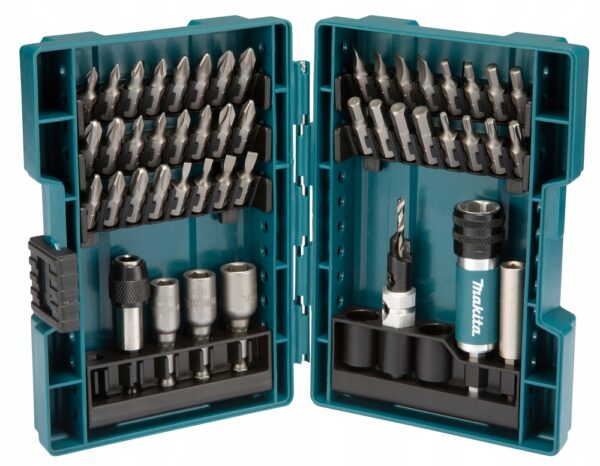 Zestaw bitów 25 mm Makita PH, PZ, HEX, TX, SL + nasadki magnetyczne i uchwyty do bitów (47 sztuk)