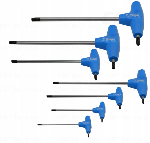 Zestaw wkrętaków Torx TX10-TX45 7szt. o profilu TX z uchwytem T w kartonie Unior  193TXCS UNIOR - obrazek 2