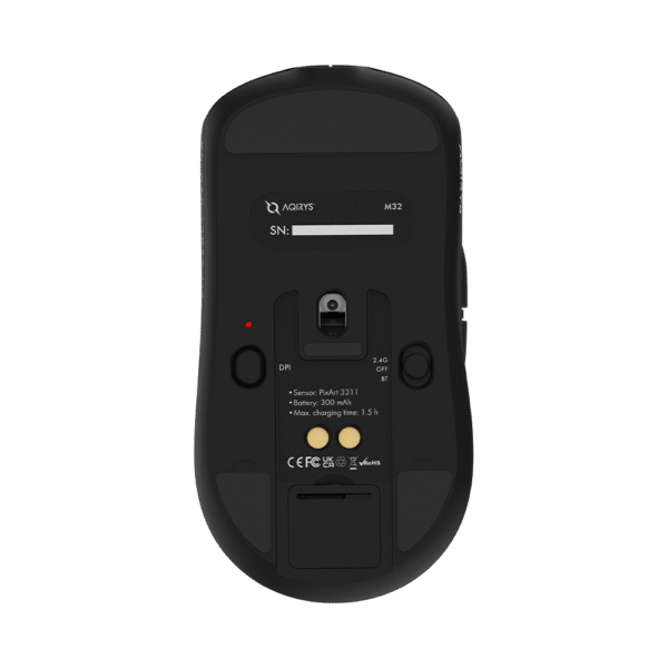 AQIRYS Myszka Dual Mode: Wirelles+Wired M32 black - obrazek 12