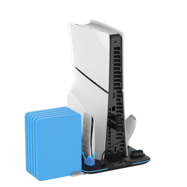 YAXO Podstawka chłodząca i ładująca ICE STORM do PS5 Slim Techno Black - obrazek 7