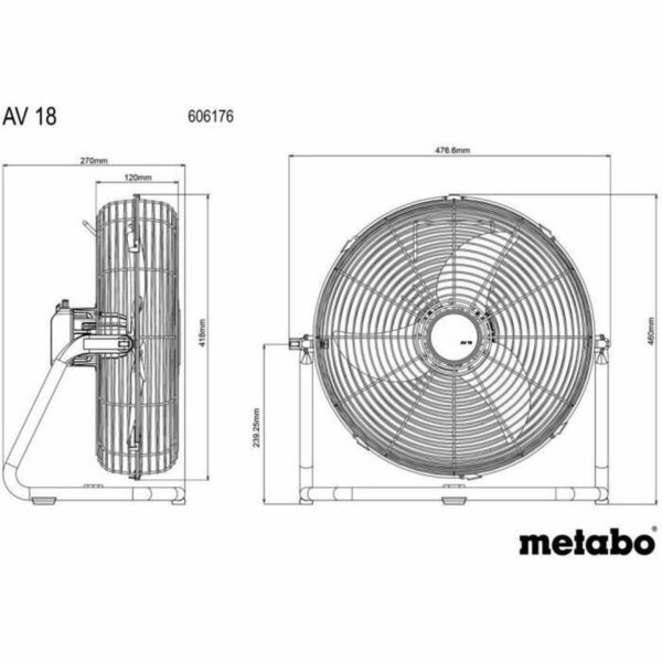 Wentylator sufitowy Metabo AV 18 Biały - obrazek 3