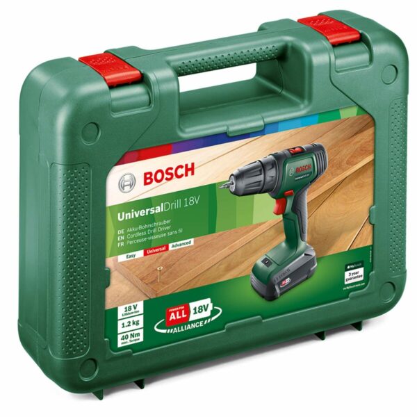 Zestaw wiertło i akcesoria BOSCH Universaldrill 18 Power 4All 18 V 40 Nm - obrazek 3