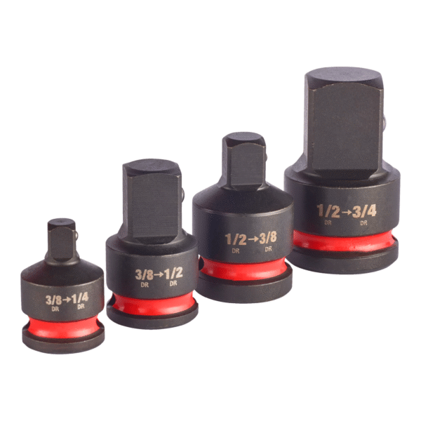 Zestaw adapterów udarowych do nasadek - 4 szt 1/4'' 3/8'' 1/2'' MILWAUKEE - obrazek 2