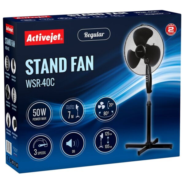 Wentylator stołowy Activejet WSR-40C Czarny Srebrzysty 50 W - obrazek 8