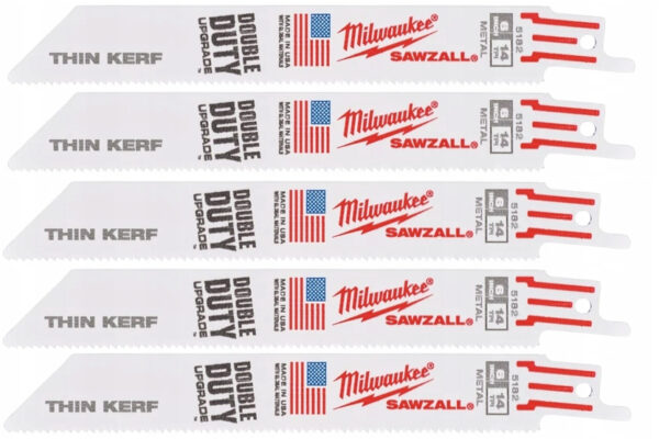 Brzeszczoty 150 Bimetal zestaw 5 szt brzeszczotów do metalu stali MILWAUKEE