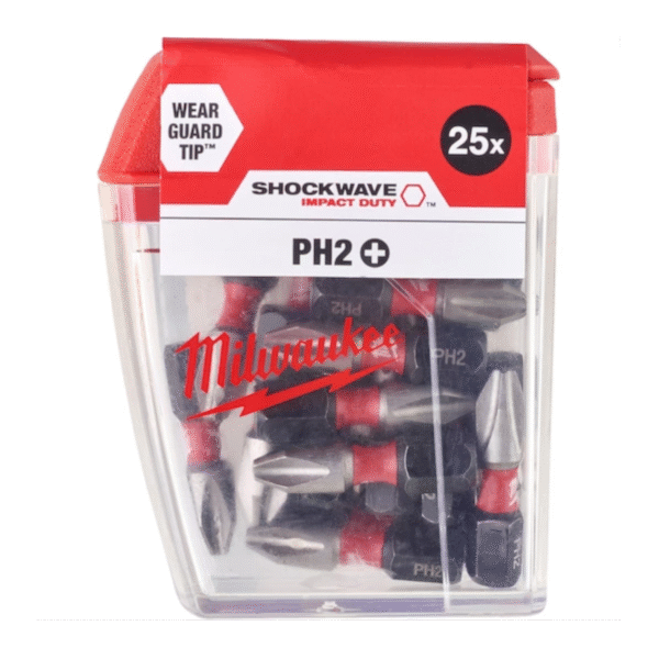 Bit Milwaukee bity udarowe PH2 25 mm Shockwave Impact Duty zestaw 25 sztuk