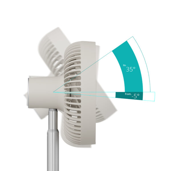 Wentylator Podłogowy Duux Rize Flex, Greige, 21 cm, 4 Prędkości, Oscylacja - obrazek 9