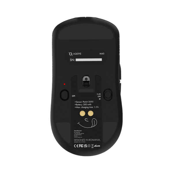 AQIRYS Myszka Dual Mode: Wirelles+Wired M60 black - obrazek 11