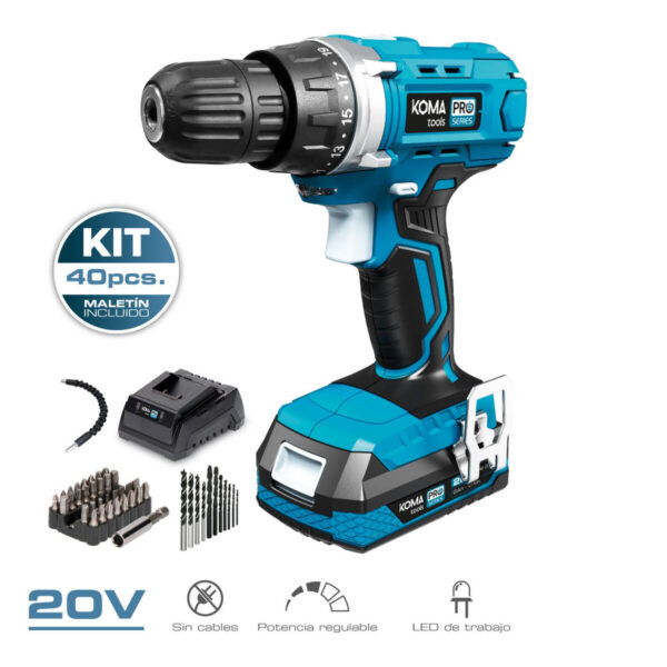 Zestaw wiertło i akcesoria Koma Tools Pro Series Wkrętak 40 Części - obrazek 2