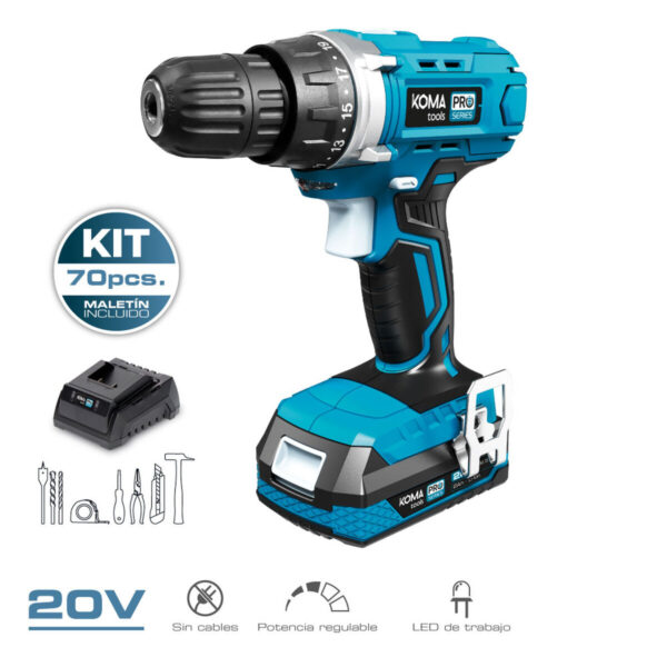 Zestaw wiertło i akcesoria Koma Tools Pro Series Wkrętak 70 piezas - obrazek 2