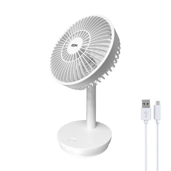 Wentylator podłogowy EDM 33501 Biały 5 W 4 W 16,5 x 18,5 cm 17 x 13 x 26 cm Wielokrotnego ładowania USB - obrazek 2