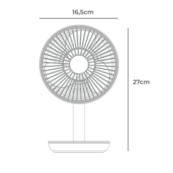 Wentylator podłogowy EDM 33501 Biały 5 W 4 W 16,5 x 18,5 cm 17 x 13 x 26 cm Wielokrotnego ładowania USB - obrazek 4