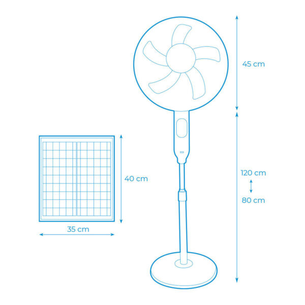 Wentylator stołowy EDM 33523 Biały 25 W Słoneczny - obrazek 4