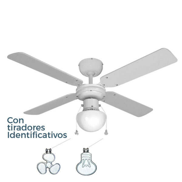 Wentylator sufitowy z oświetleniem EDM 33800 Caribe Biały 50 W - obrazek 3