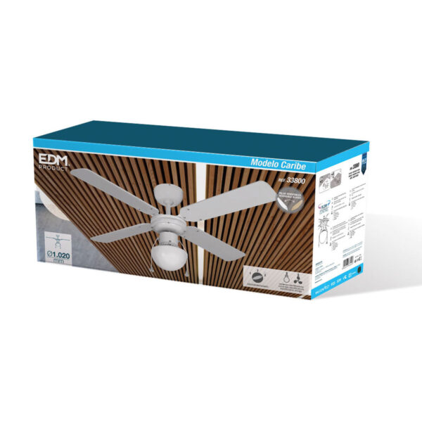 Wentylator sufitowy z oświetleniem EDM 33800 Caribe Biały 50 W - obrazek 7