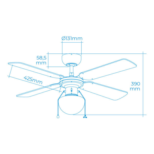 Wentylator sufitowy z oświetleniem EDM 33800 Caribe Biały 50 W - obrazek 4