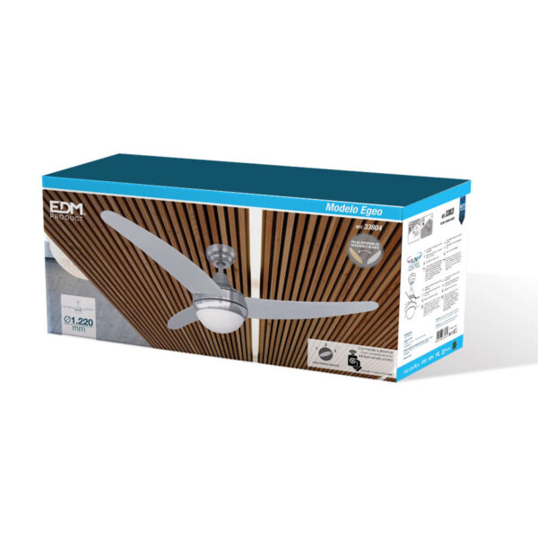 Wentylator sufitowy z oświetleniem EDM 33804 Egeo Srebrzysty 60 W - obrazek 5