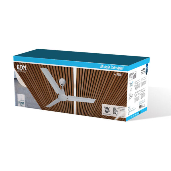 Wentylator sufitowy EDM 33981 Biały 60 W Ø 140 cm przemysłowy - obrazek 5